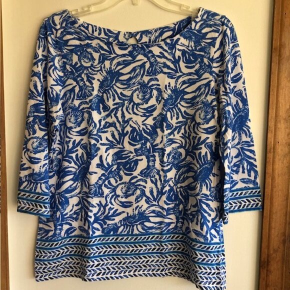 LILLY PULITZER Waverly Lobster on a Roll Pop Up Top Medium Style 29812 - Picture 4 of 16